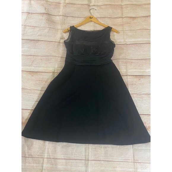 Ann Taylor Women's Black 100% Silk Sleeveless Classic Black Dress - 6 - Picture 13 of 15